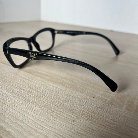Prada VPR 16N 1AB-1O1 Eyeglasses Black Cat Eye PARTS ONLY 53-18 135 Italy - Picture 7 of 9